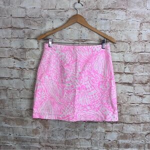 Lilly Pulitzer Adeline Skirt in the Pelican Pink Sea Cups Print Size 4